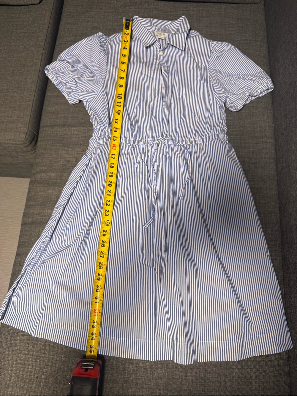 Jcrew Factory Blue and White Striped Shirt Dress